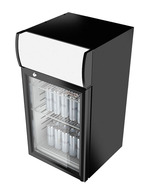 GCDC70 - Refrigerador com propaganda para balcão - exterior preto, interior branco