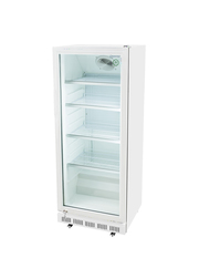 White commercial refrigerator with glass door