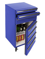 Blauer Kühlschrank für Werkstatt und Hobbyraum